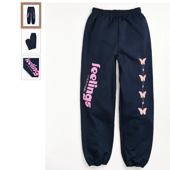 Zumiez Pants - Valley High Feelings Butterfly High-Waist High-Rise Sweatpants Jogger Zumiez S
